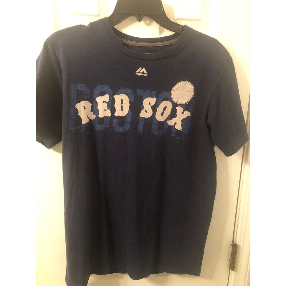 Boston Red Sox MLB Majestic T shirt Blue Medium World‎ Series Victory Years Logo